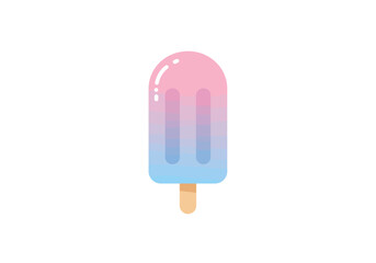 Pink and Blue Gradient Popsicle on Wooden Stick.