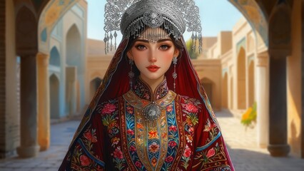 Obraz premium Woman in traditional clothing