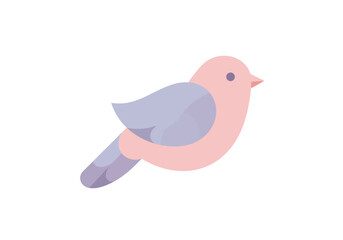 Pink and Purple Stylized Bird Illustration.
