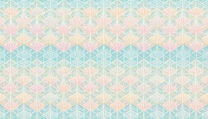 Fototapeta premium カラフルな麻の葉紋様ポップな和柄背景