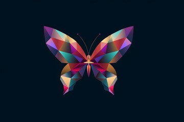 Naklejka premium Abstract butterfly logo with symmetrical geometric wings