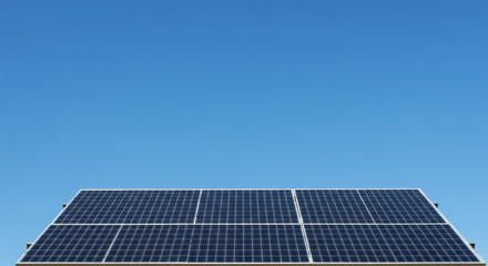 Fototapeta premium Solar Panel Close-up with background blue sky