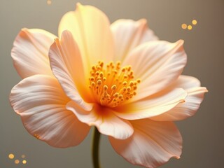 Delicate Peach Flower with Soft Golden Bokeh