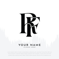 RF FR initial handwriting and luxury monogram logo