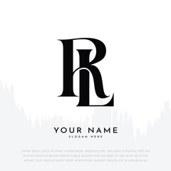 RL LR initial handwriting and luxury monogram logo
