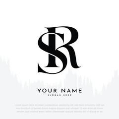 SR RS initial handwriting and luxury monogram logo