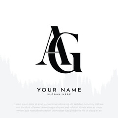 AG GA initial handwriting and luxury monogram logo