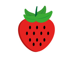 Obraz premium Strawberry Vector Illustration Flat Icon Design