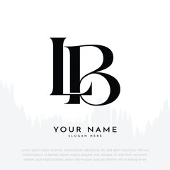 LB BL initial handwriting and luxury monogram logo