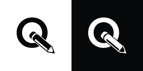 Creative pencil logo with combination letter from A to Z premium vector