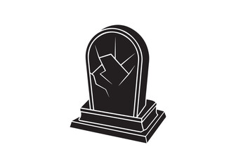 Fototapeta premium Gravestone Silhouette Vector, Gothic Tombstone Illustration.