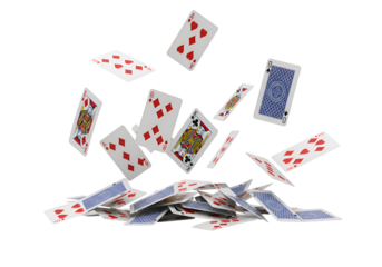 Playing Cards Explosion: Dynamic Casino & Gambling Visual Isolated on Transparent Background