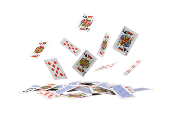 Playing Cards:  A Stunning Visual of Chance & Risk Isolated on Transparent Background