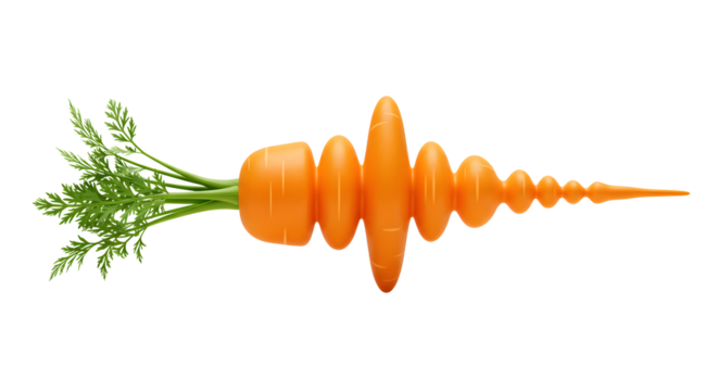 Creative carrot design with a unique shape for food, health, and nutrition concepts