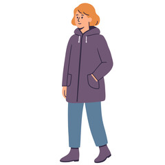 Woman In Chilly Weather Attire