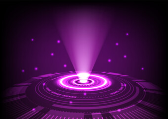 Light ray on tech wheel, abstract technology background.