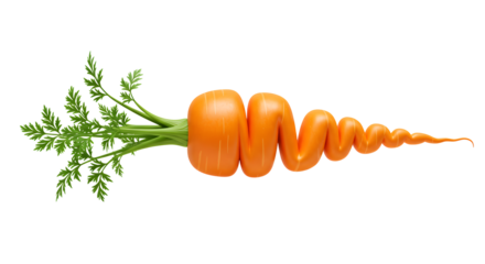 Creative carrot design with green leaves, perfect for food blogs, healthy eating, and recipes