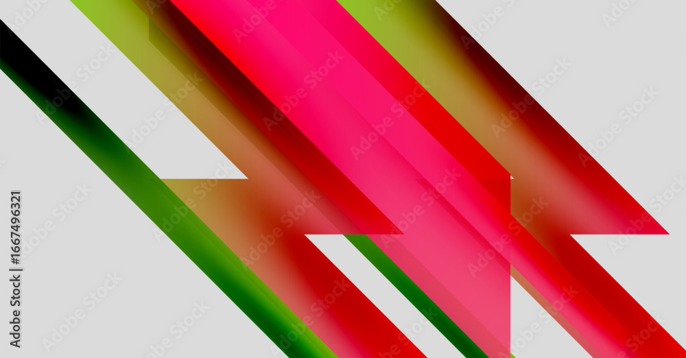 Wall mural abstract composition featuring vibrant diagonal stripes. colors blend, creating dynamic visual effec