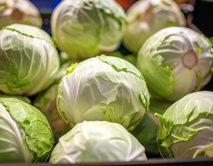 fresh cabbage in the market