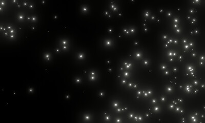 Abstract white starry light effect background. Glowed particles