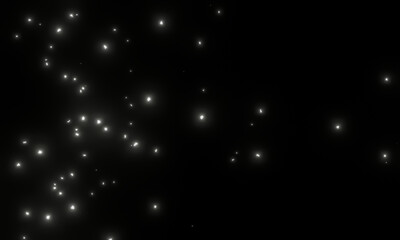 Abstract white starry light effect background. Glowed particles