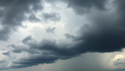 Obraz premium Dramatic cloudscape, moody grey sky, heavy rain imminent, storm, steel