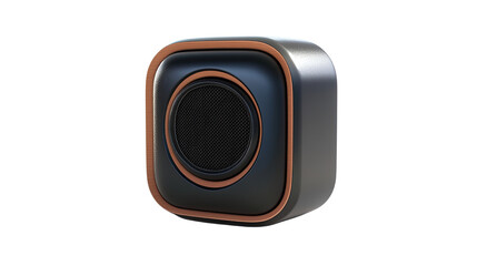 Obraz premium black audio studio acoustic speaker 3d rendering on white background