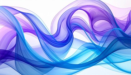 Naklejka premium Futuristic Neon Abstract Smoke Texture in Blue and Violet on White Background