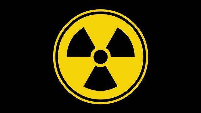 video animation psychedelic symbol radioactive alert, on a transparent background with alpha channel at zero