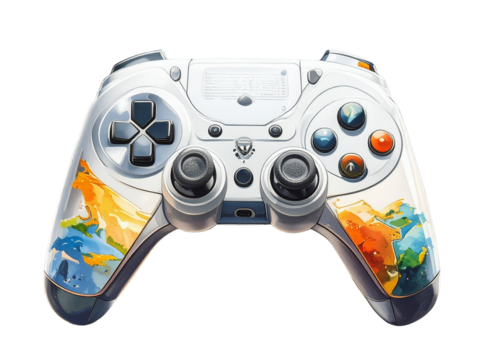 game controller isolated on white - Powered by Adobe