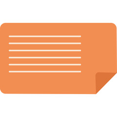 Simple orange rectangular note frame with lines, perfect for journaling, memo pads, and planner design templates.
