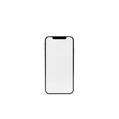 Isolated Smartphone With Blank White Screen Against Solid Black Background In Digital Minimalist Presentation