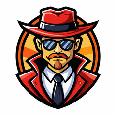 colorful illustration of a cartoon detective mascot, isolated on white background, suitable for logo, mascot, branding, game character, and etc