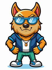 Obraz premium colorful illustration of a cartoon dog mascot, isolated on white background, suitable for logo, mascot, branding, game character, and etc