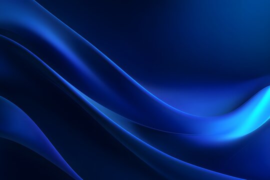 Blue background with smooth lines of light blue and dark blue, glowing stripes in motion.