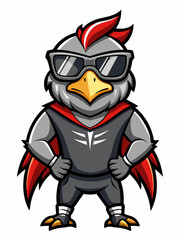 colorful illustration of a cartoon falcon mascot, isolated on white background, suitable for logo, mascot, branding, game character, and etc