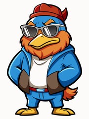 colorful illustration of a cartoon gander mascot, isolated on white background, suitable for logo, mascot, branding, game character, and etc