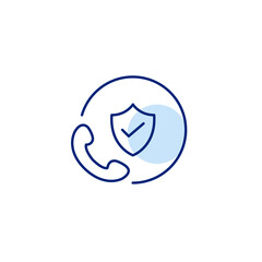 Verified caller, call privacy and protection. Pixel perfect, editable stroke vector icon