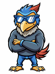 colorful illustration of a cartoon osprey mascot, isolated on white background, suitable for logo, mascot, branding, game character, and etc