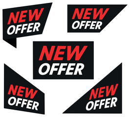 New offer tags vector: vibrant discount labels for promotions, sales, special deals