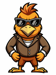 colorful illustration of a cartoon quail mascot, isolated on white background, suitable for logo, mascot, branding, game character, and etc