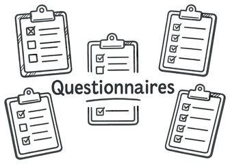 Monochrome questionnaires vector: simplistic checklist design for easy progress tracking