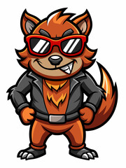 colorful illustration of a cartoon tasmanian devil mascot, isolated on white background, suitable for logo, mascot, branding, game character, and etc