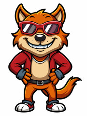 colorful illustration of a cartoon tasmanian devil mascot, isolated on white background, suitable for logo, mascot, branding, game character, and etc