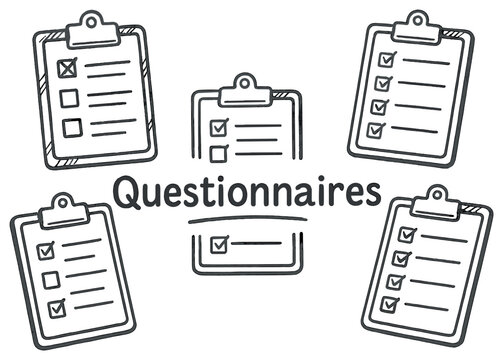 Monochrome questionnaires vector: simplistic checklist design for easy progress tracking