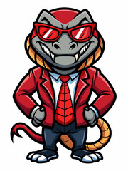 colorful illustration of a cartoon viper mascot , isolated on white background, suitable for logo, mascot, branding, game character, and etc