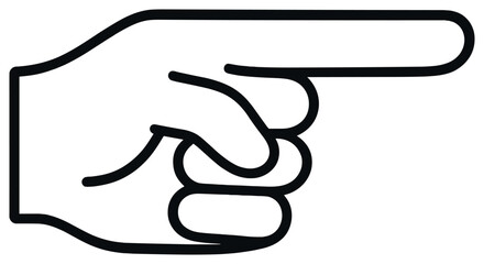 Pointing finger vector illustration for directions, gestures, and navigation concepts