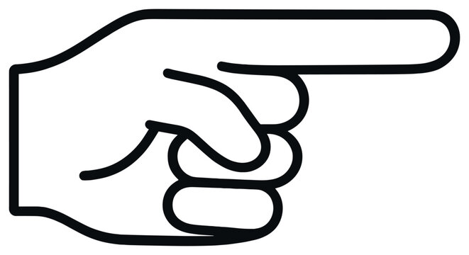 Pointing finger vector illustration for directions, gestures, and navigation concepts
