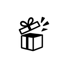 unboxing gift logo vector illustration template design