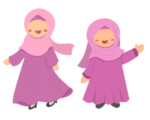 Cute girl in hijab illustration